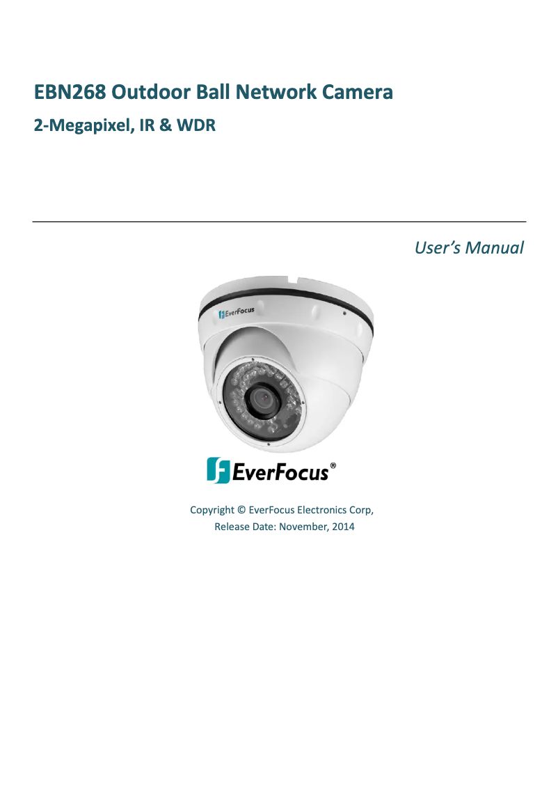 Page 1 of the manual User Manual EverFocus EBN268/3