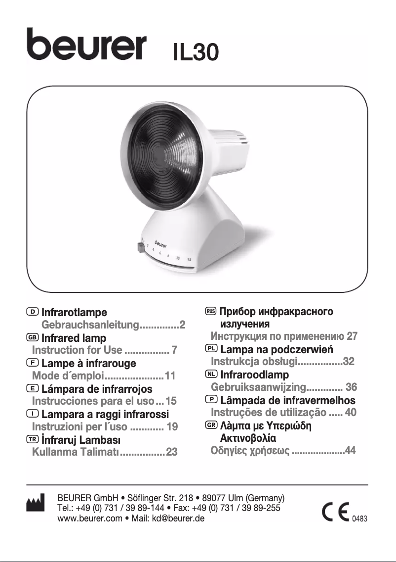 Page 1 of the manual User Manual Beurer IL 30