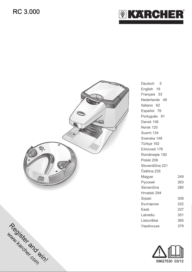 Page 1 de la notice Manuel utilisateur Kärcher RC 3.000 RoboCleaner