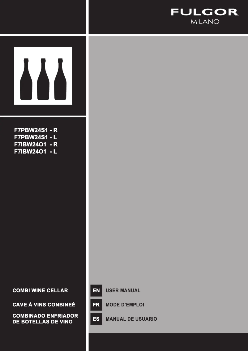 First page image of the manual for F7PBW24S1-L