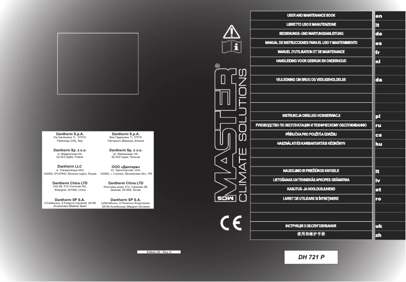 Page 1 of the manual User Manual Master DH 721
