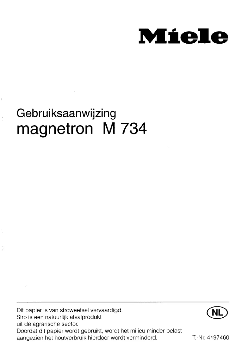 First page image of the manual for M 734