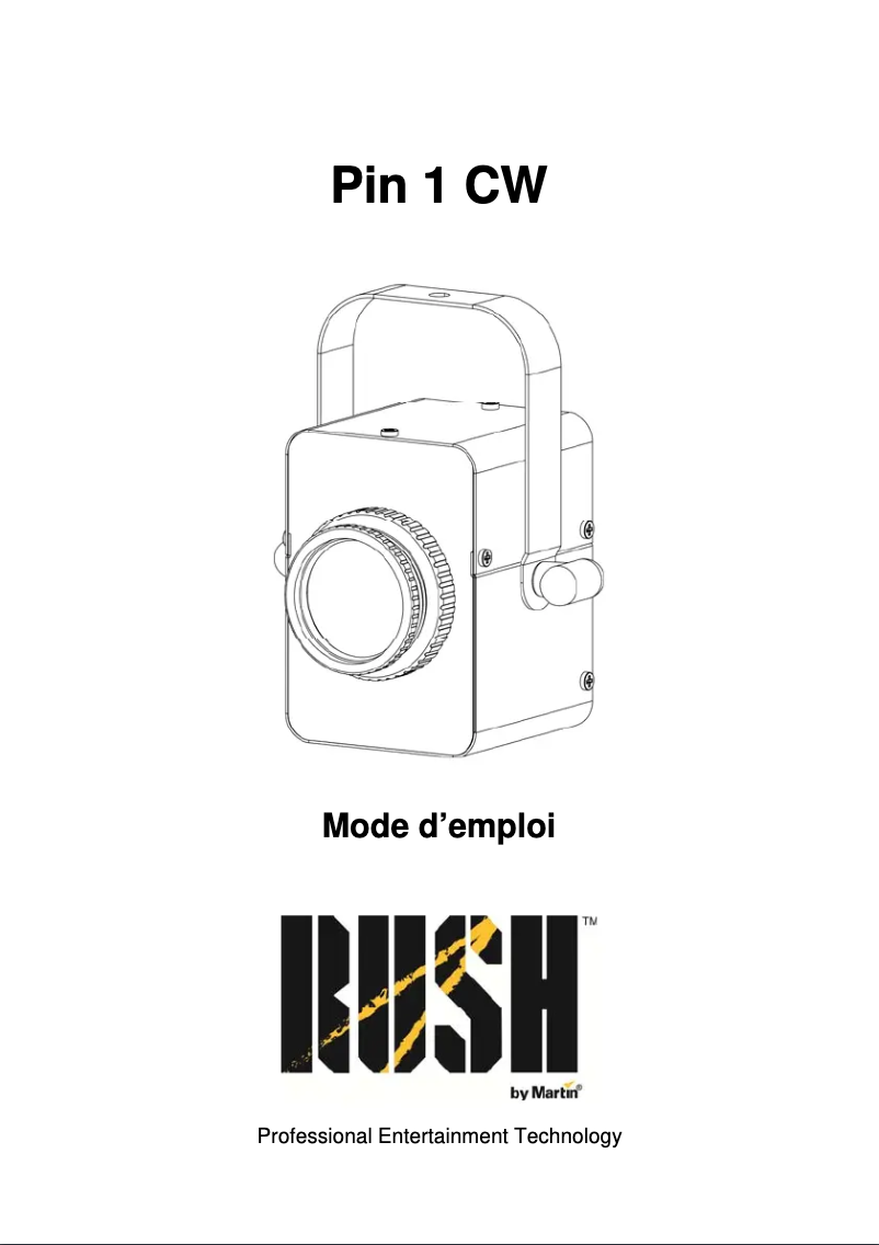 First page image of the manual for RUSH Pin 1 CW
