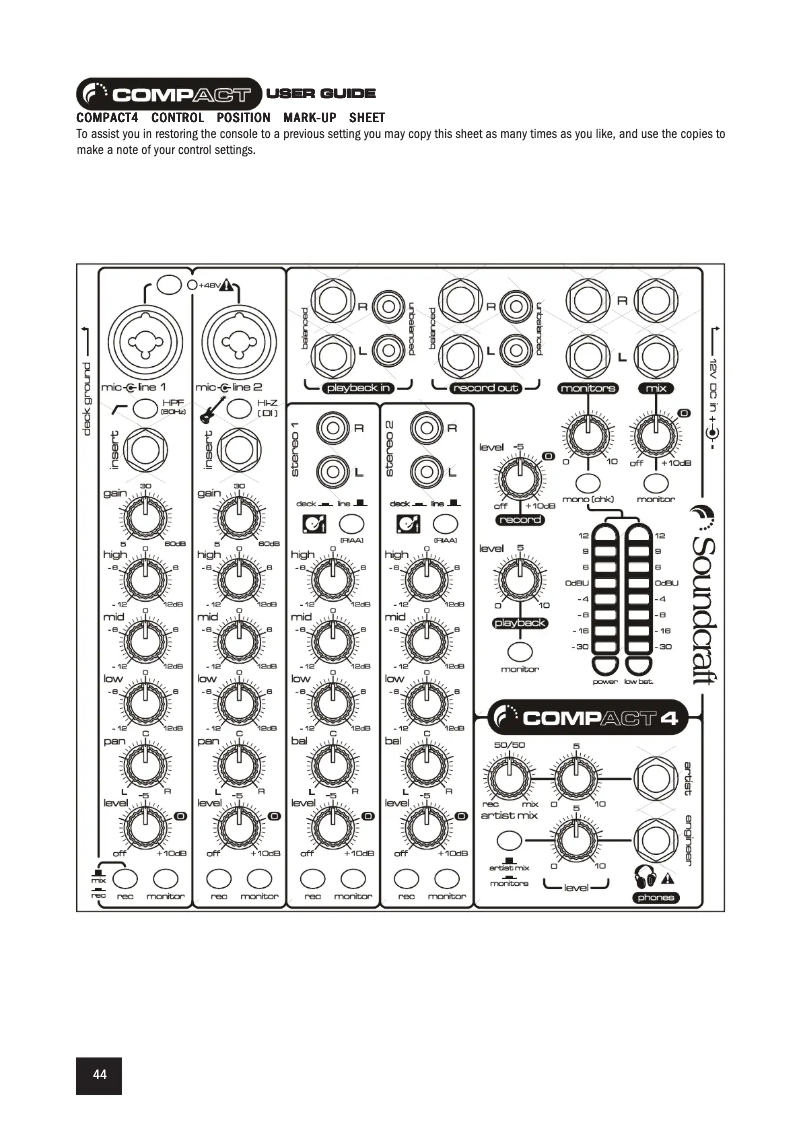 Page 1 of the manual User Manual Soundcraft Compact 4