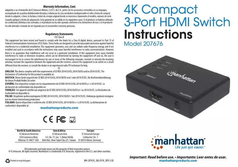 First page image of the manual for 207676