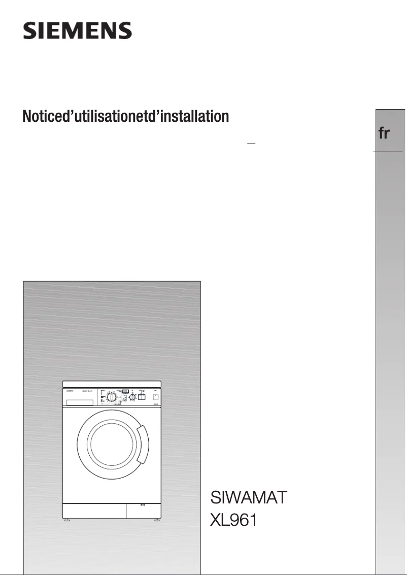 First page image of the manual for WXL961FF