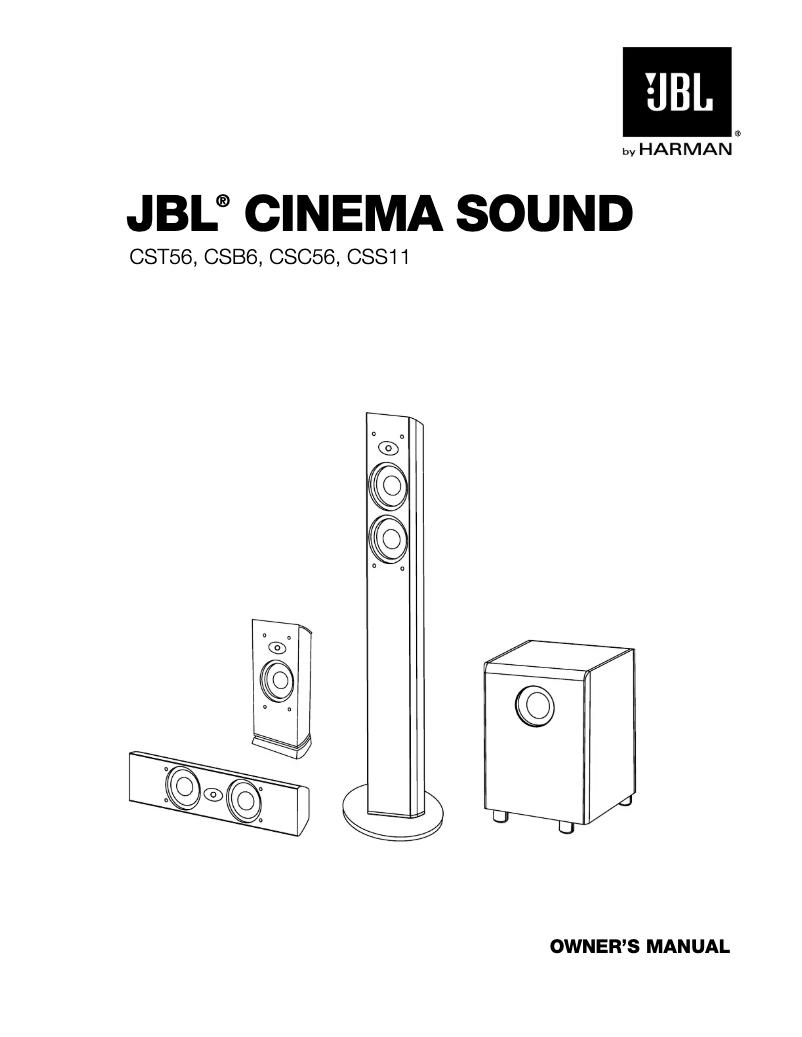 First page image of the manual for Cinema Sound CST56