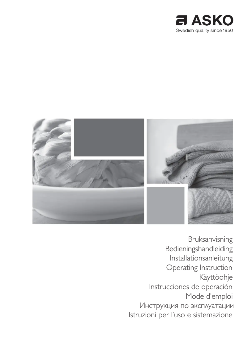 Page 1 of the manual User Manual Asko HDB1152W