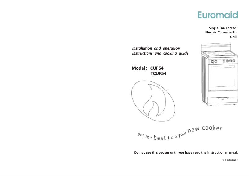 First page image of the manual for CUF54
