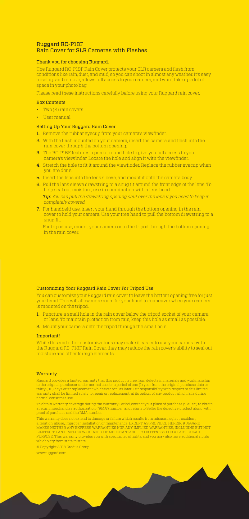 Page 1 of the manual User Manual Ruggard RC-P18F