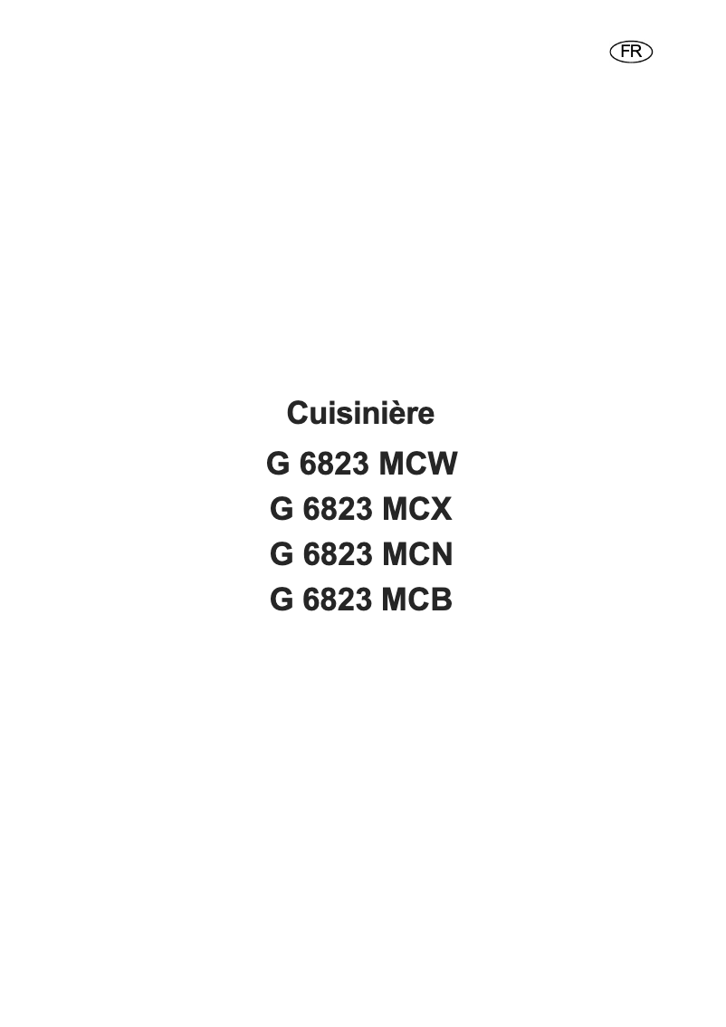 First page image of the manual for G6823MCX