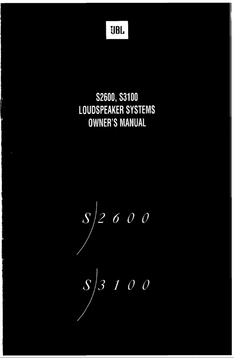 Page 1 of the manual User Manual JBL S2600