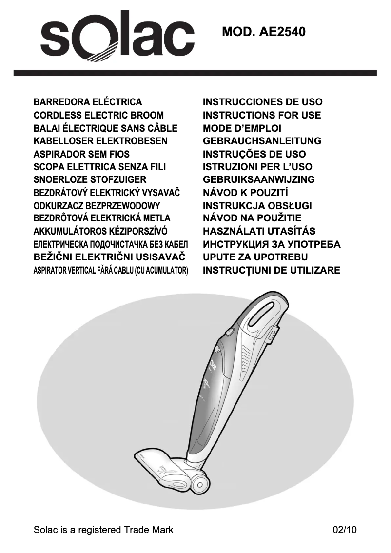 Page 1 of the manual User Manual Solac AE2540