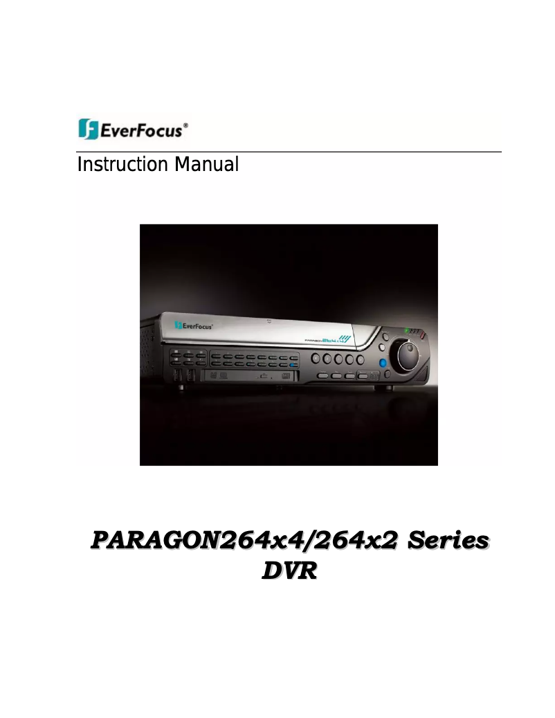 Page 1 of the manual User Manual EverFocus Paragon264