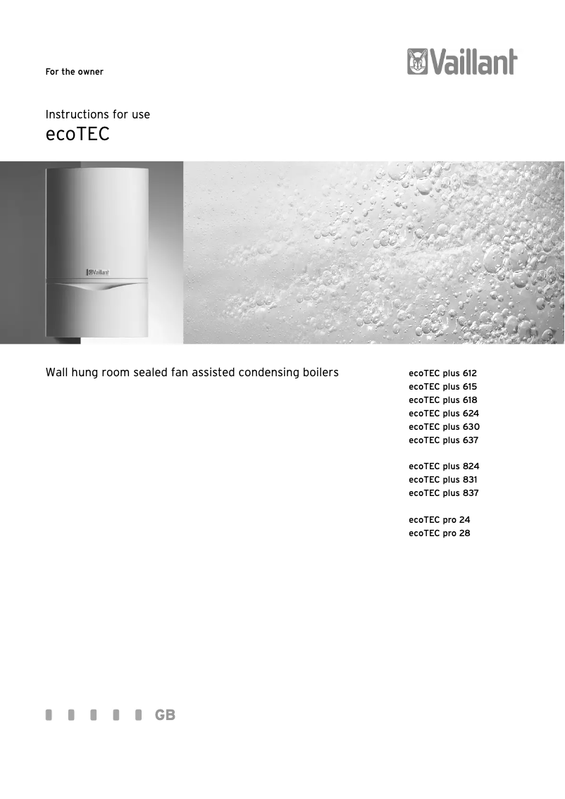 Page 1 of the manual User Manual Vaillant EcoTEC pro 28