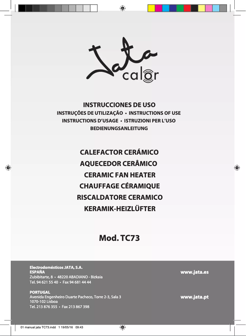 First page image of the manual for TC73