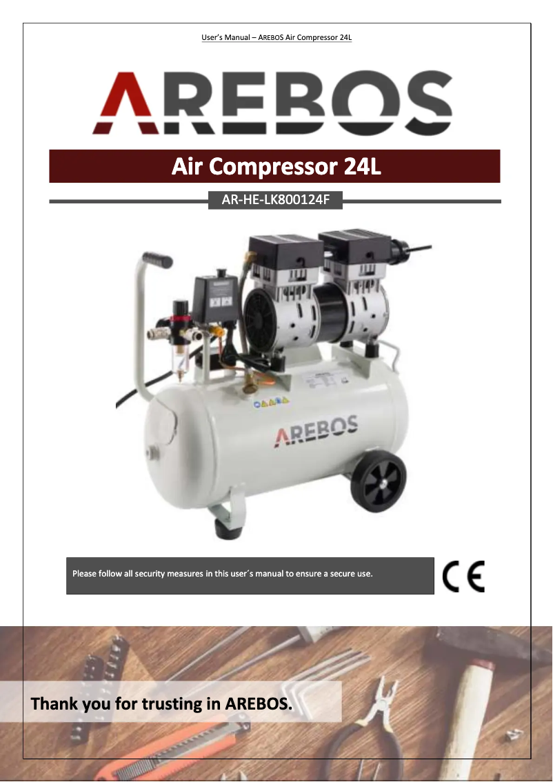 First page image of the manual for AR-HE-LK800124F