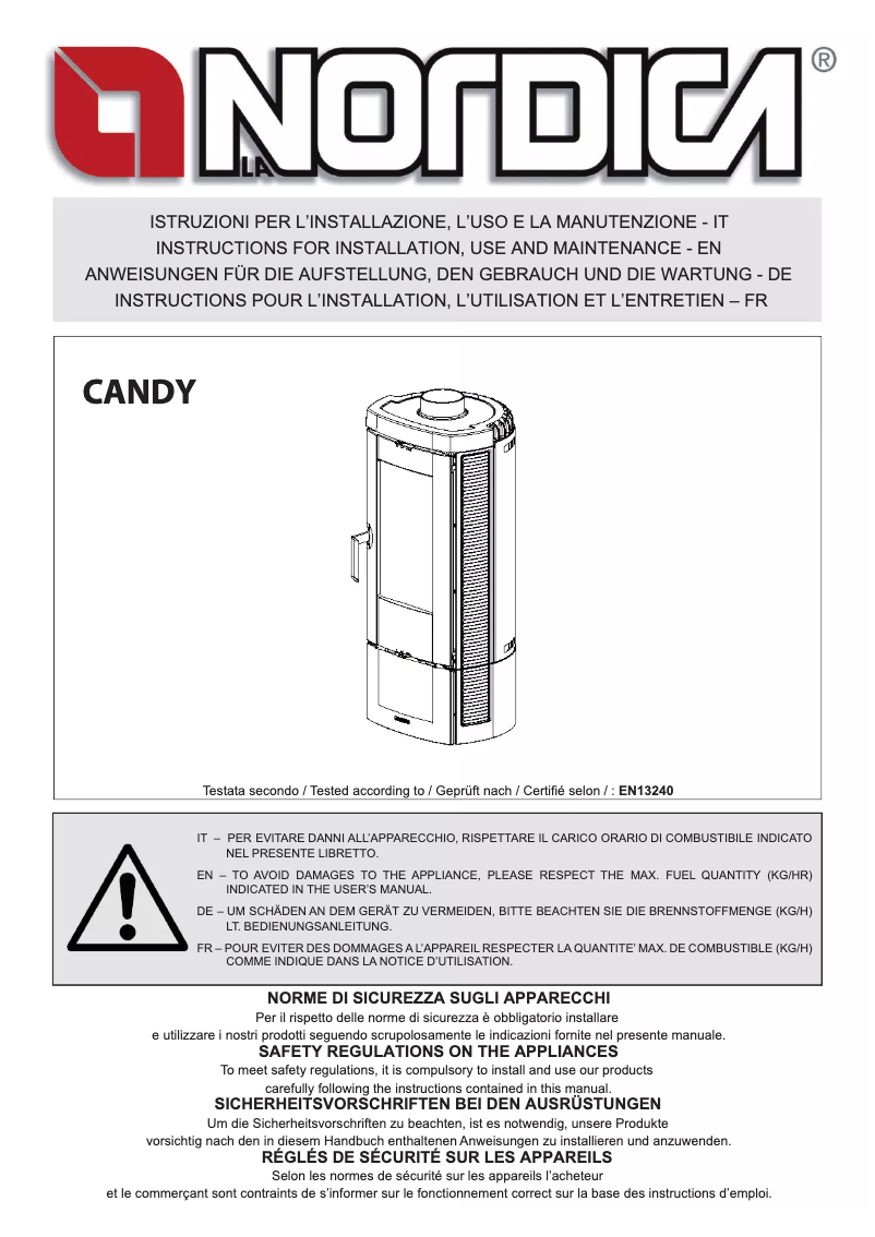 Page 1 of the manual User Manual La Nordica Candy