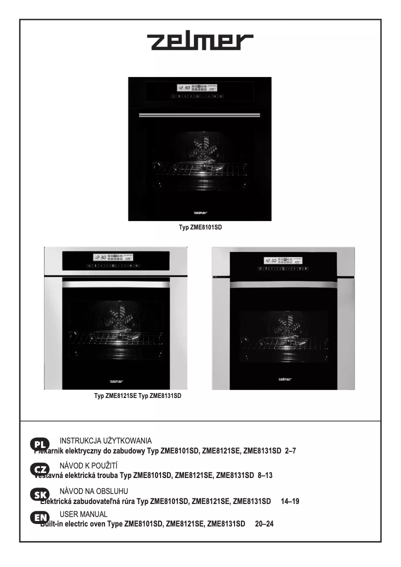 Page 1 of the manual User Manual Zelmer ZME8121SE