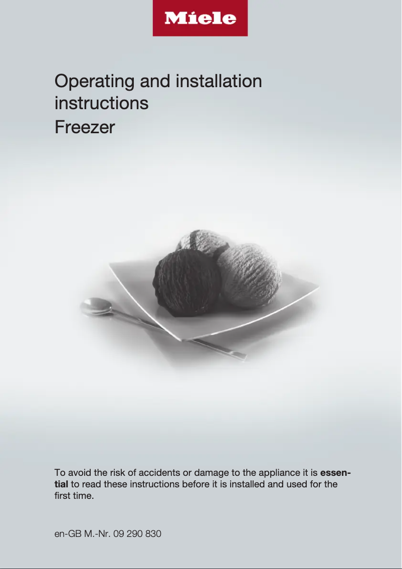 Page 1 of the manual Technical Sheet Miele F 12011 S-1