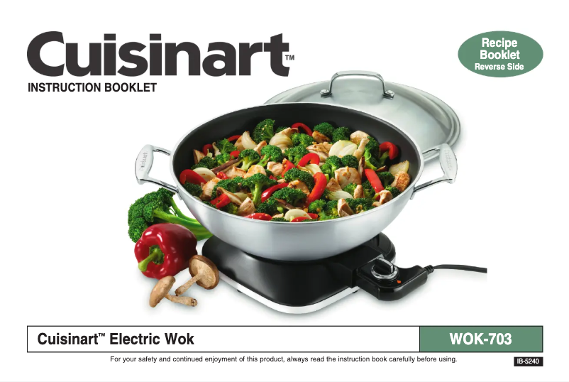 Page 1 of the manual User Manual Cuisinart WOK-703