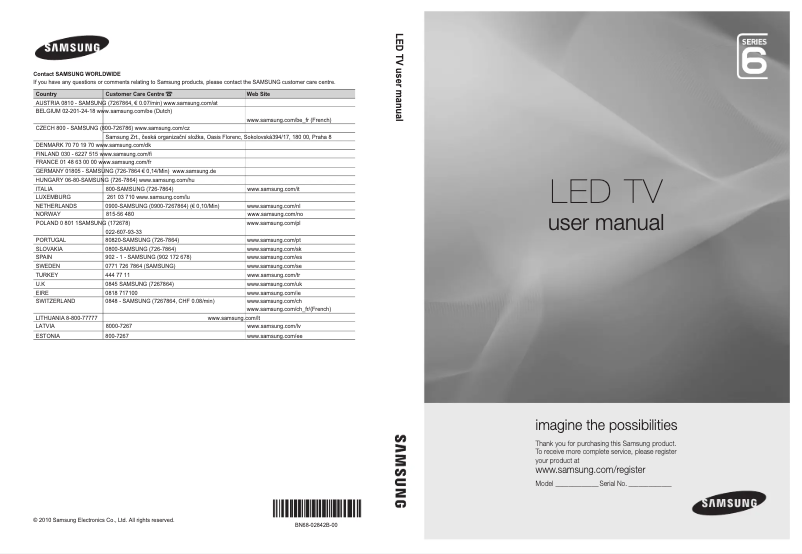 Page 1 of the manual User Manual Samsung UE46C6800