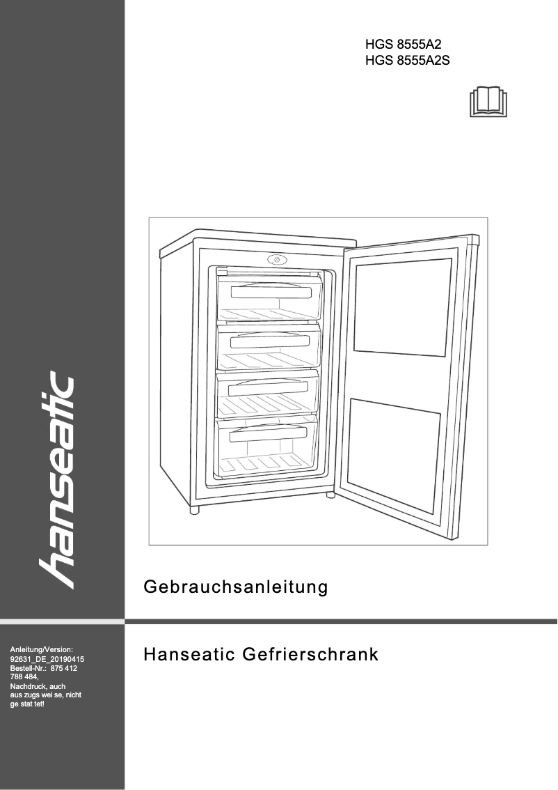 Page 1 of the manual User Manual Hanseatic HGS 8555A2S