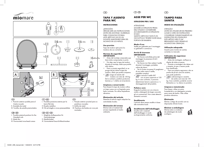 Page 1 of the manual User Manual Miomare IAN 100491