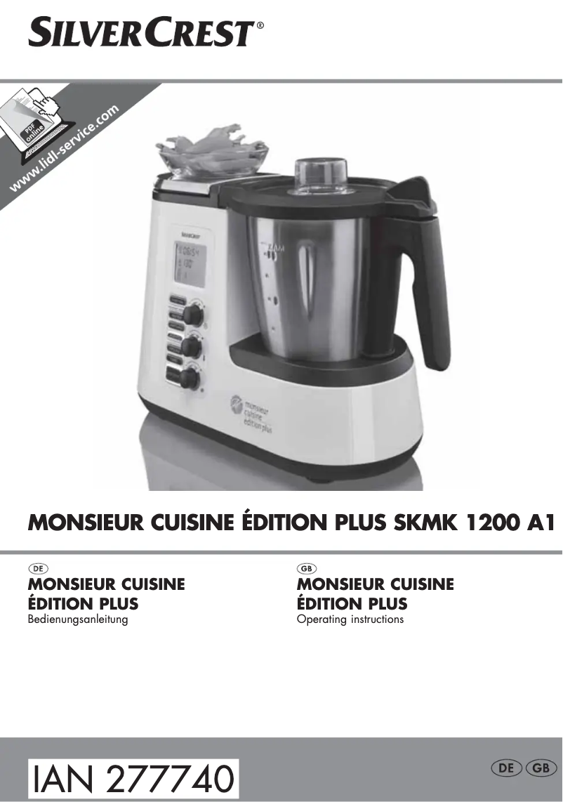 Page 1 of the manual User Manual SilverCrest Monsieur Cuisine SKMK 1200 A1