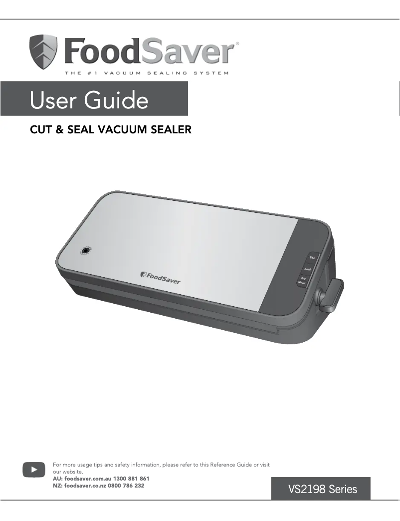 Page 1 of the manual User Manual FoodSaver VS2198