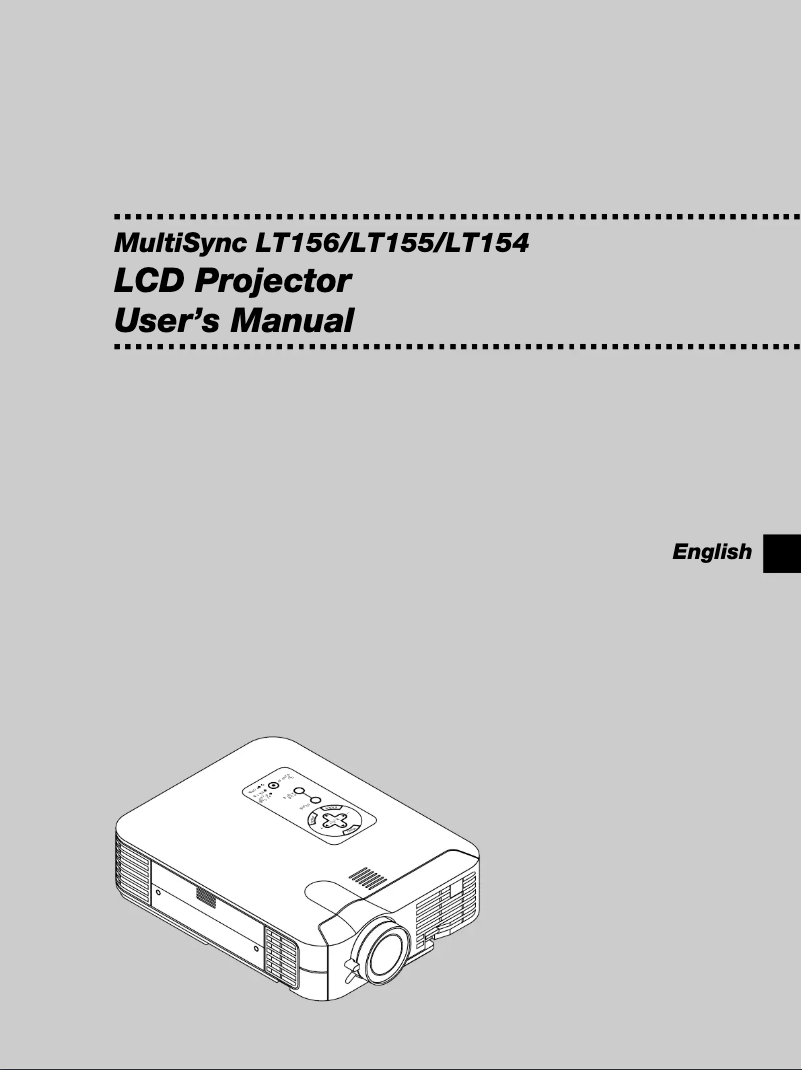 First page image of the manual for MultiSync LT156