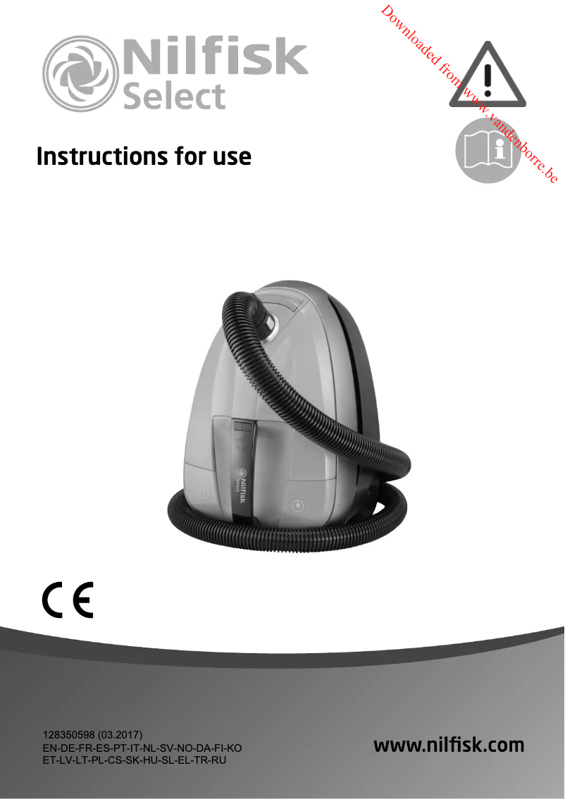 Page 1 of the manual User Manual Nilfisk Select Superior