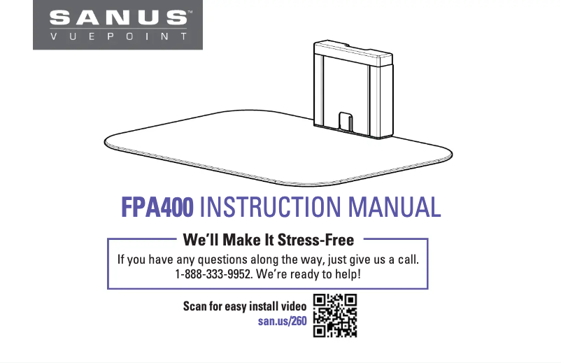 Page 1 of the manual User Manual Sanus FPA400