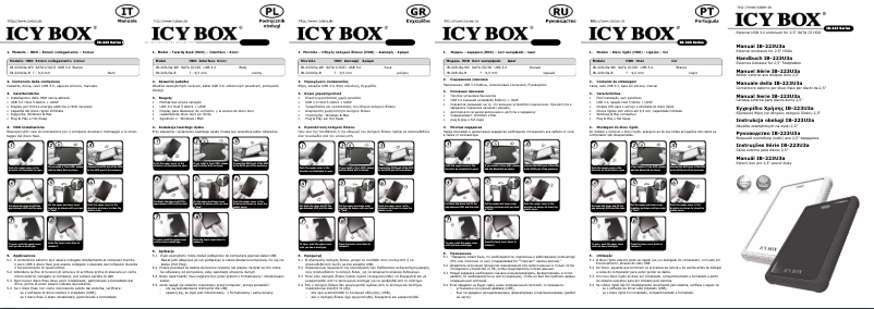 Page 1 of the manual Instruction Manual Icy Box IB-223U3A-B