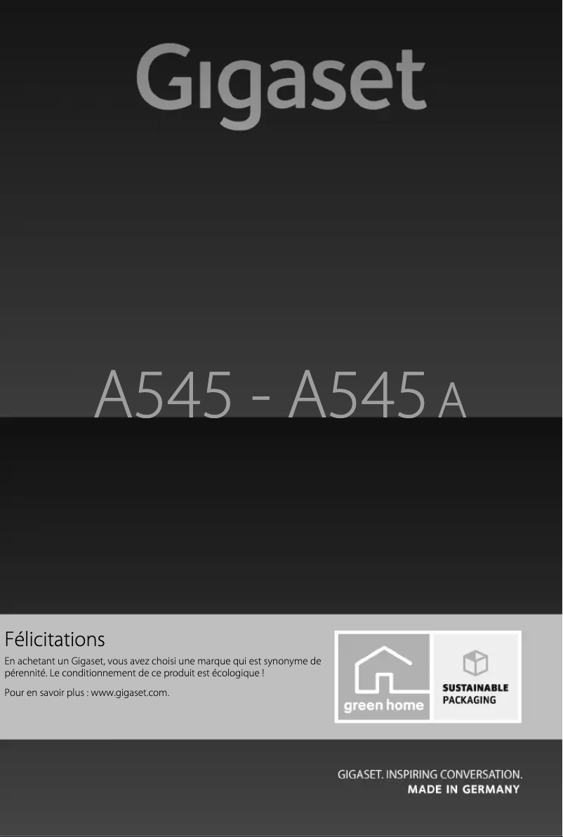 First page image of the manual for A545A