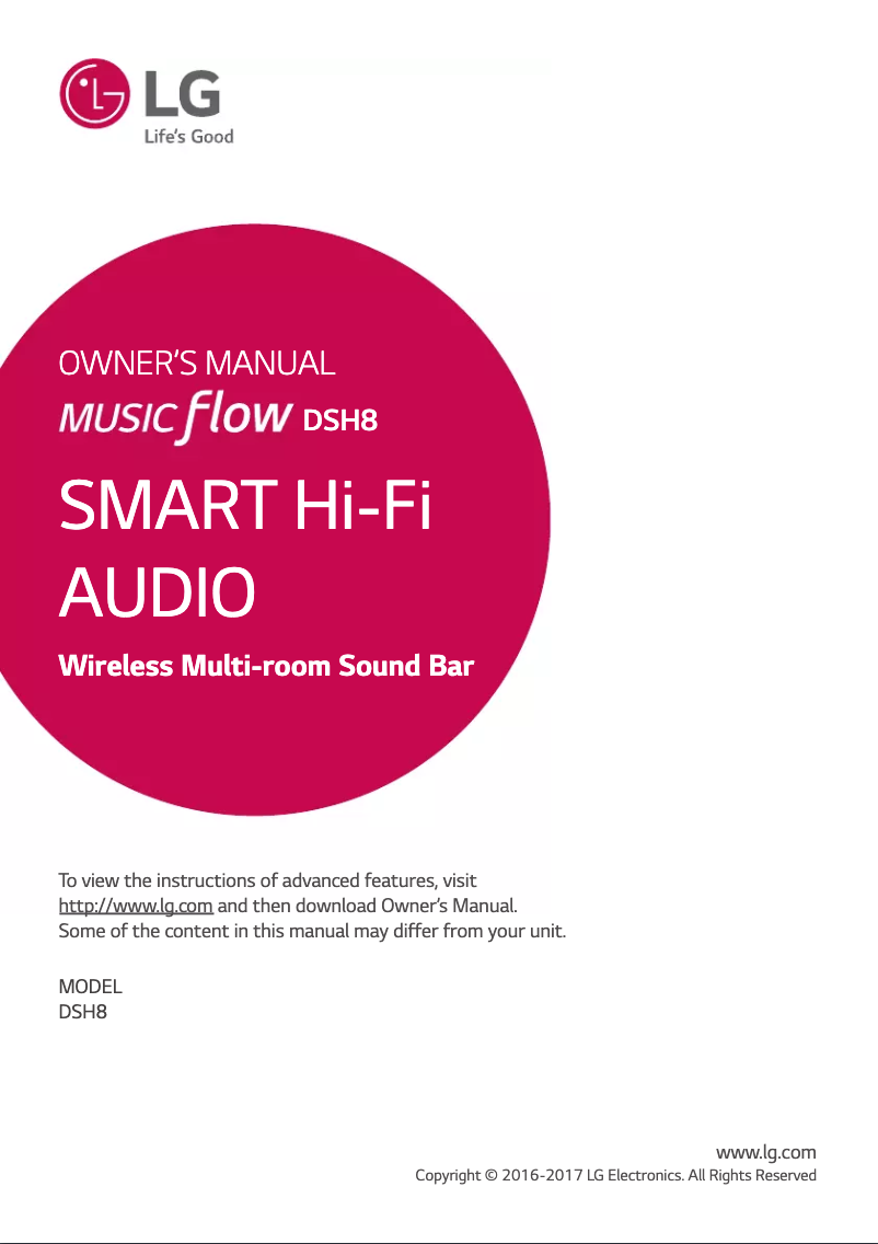 Page 1 of the manual User Manual LG DSH8