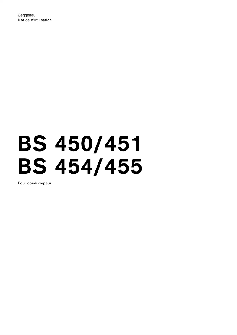 First page image of the manual for BS455101