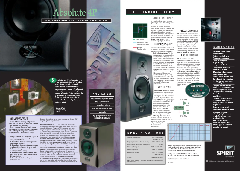First page image of the manual for Spirit Absolute 4P