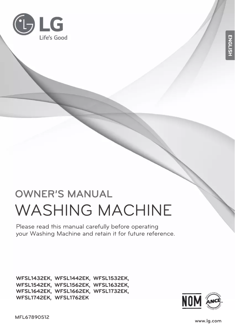 First page image of the manual for WFSL1762EK