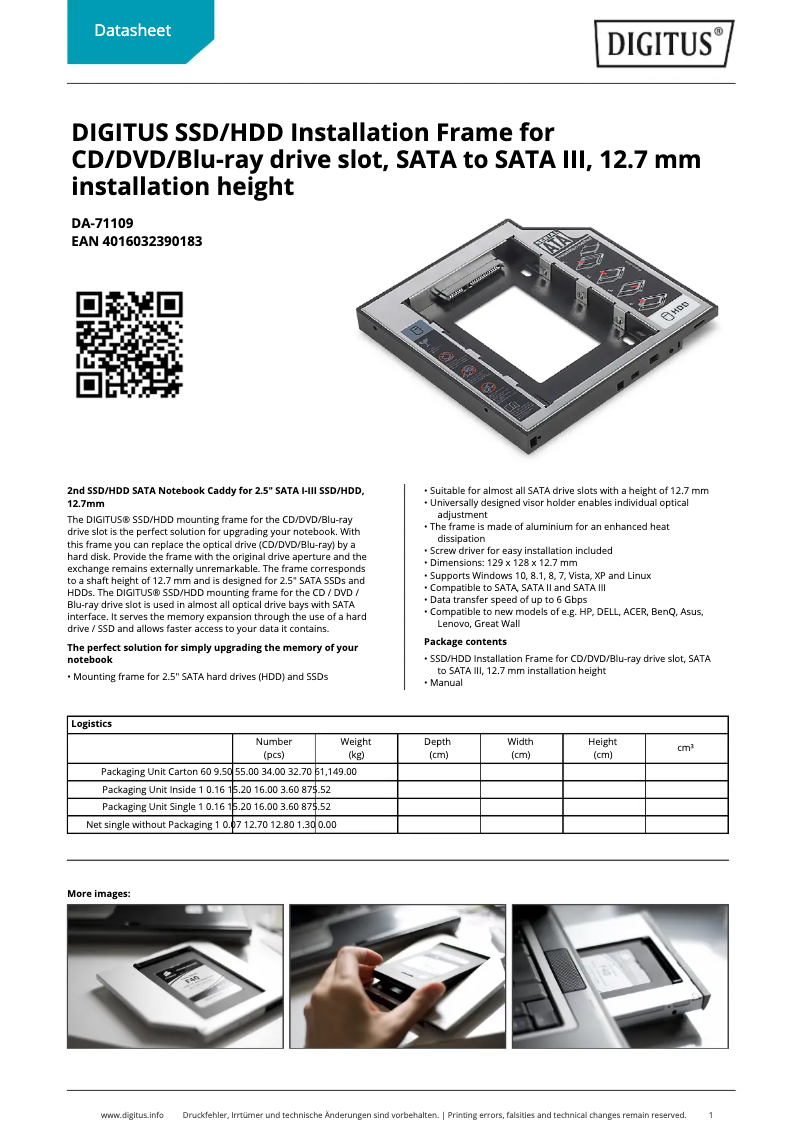 First page image of the manual for DA-71109
