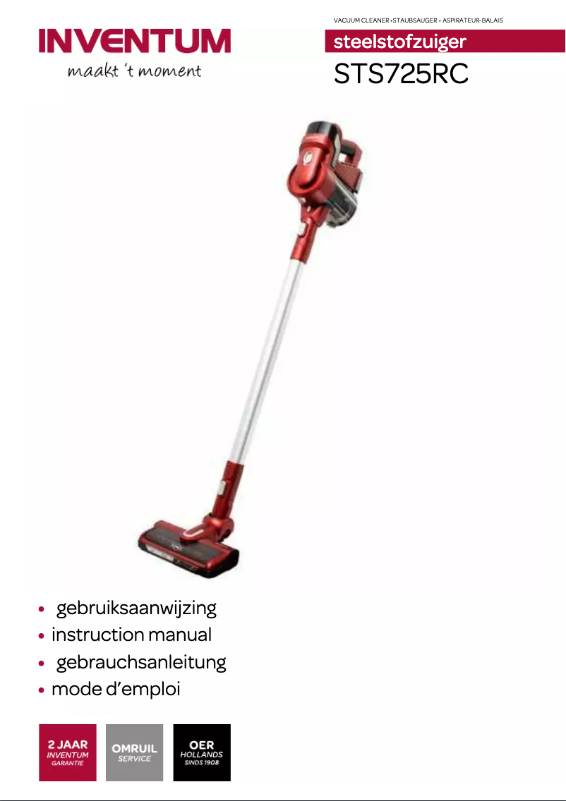 First page image of the manual for STS725RC