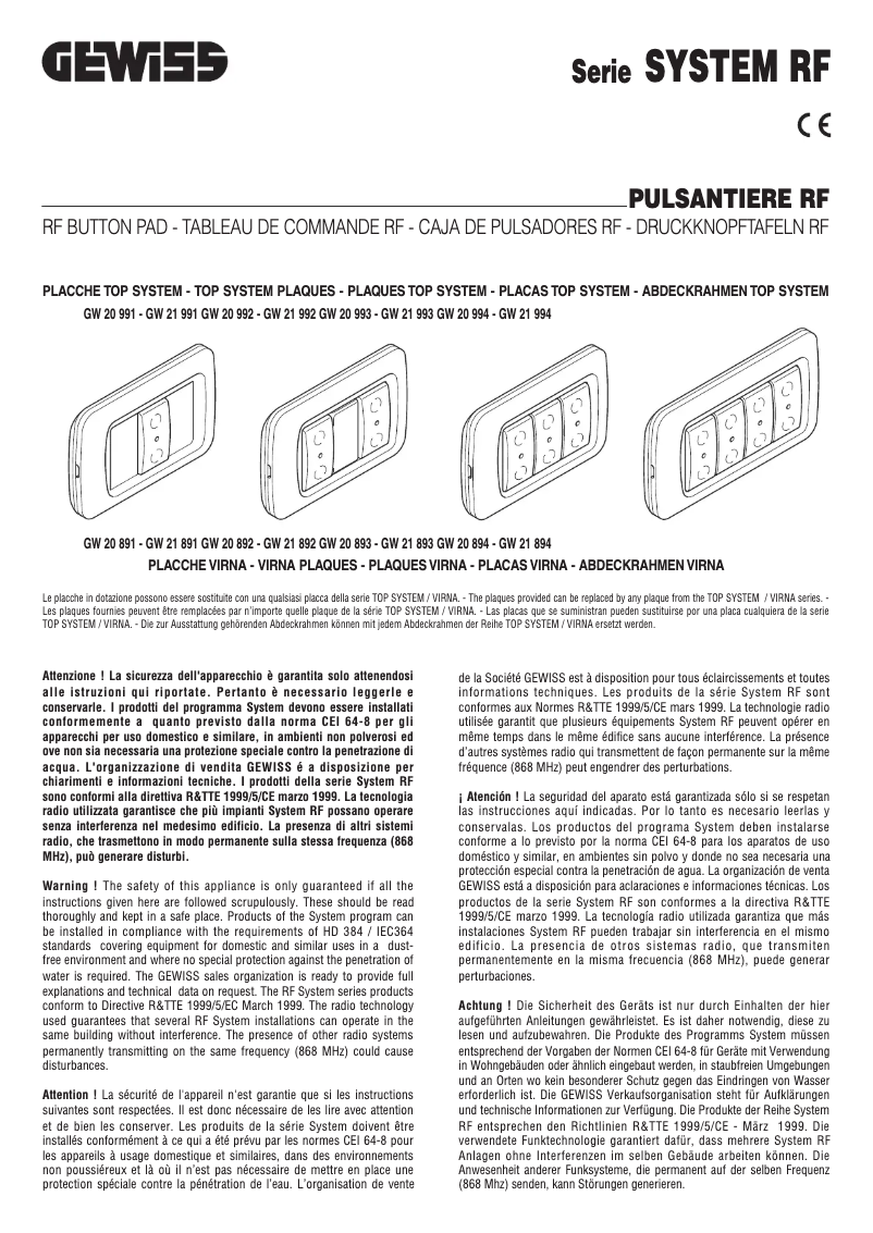 First page image of the manual for GW20483