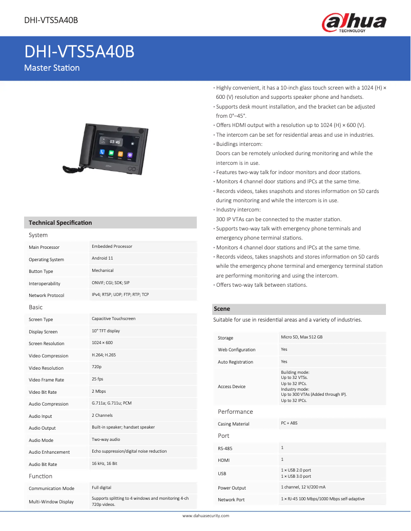 First page image of the manual for VTS5A40B