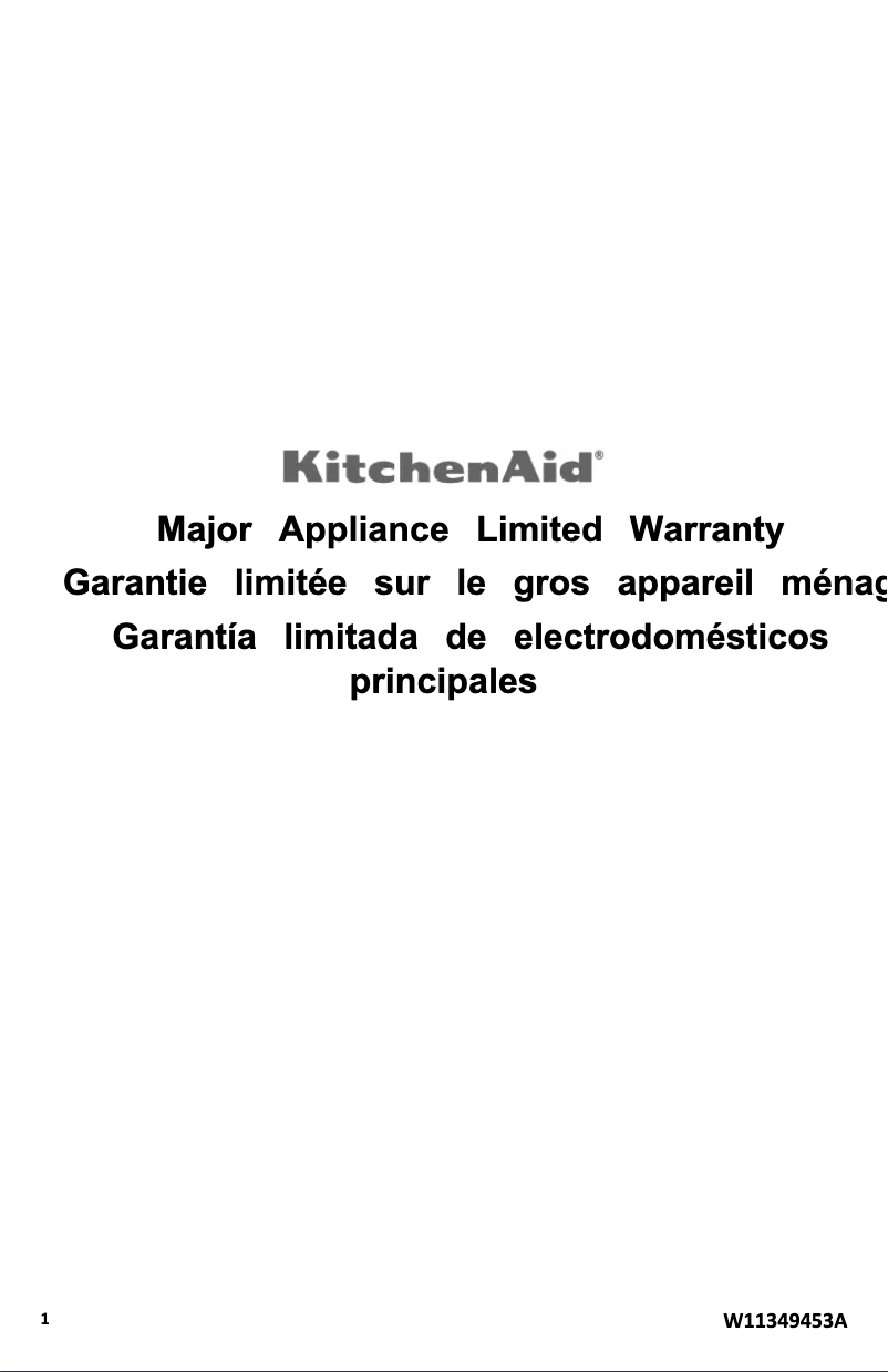 Page 1 of the manual Warranty Information KitchenAid KVWC906KSS