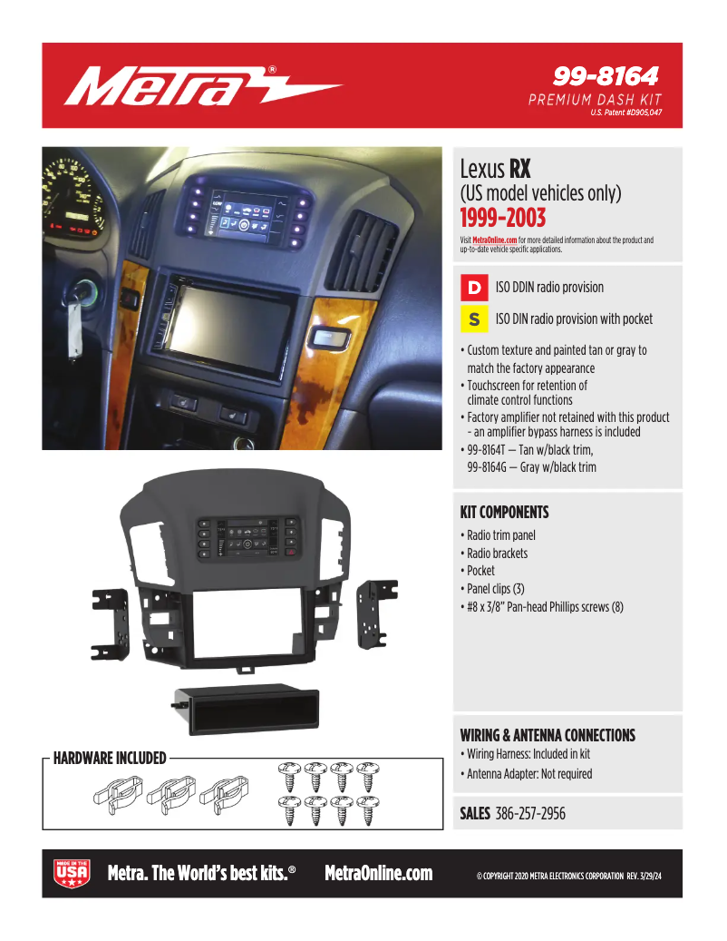 First page image of the manual for 99-8164T