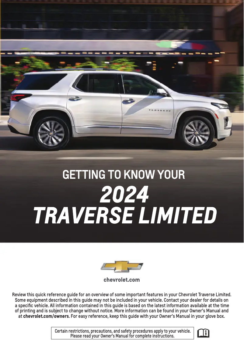 Page 1 of the manual Quick Start Guide Chevrolet Traverse Limited (2024)