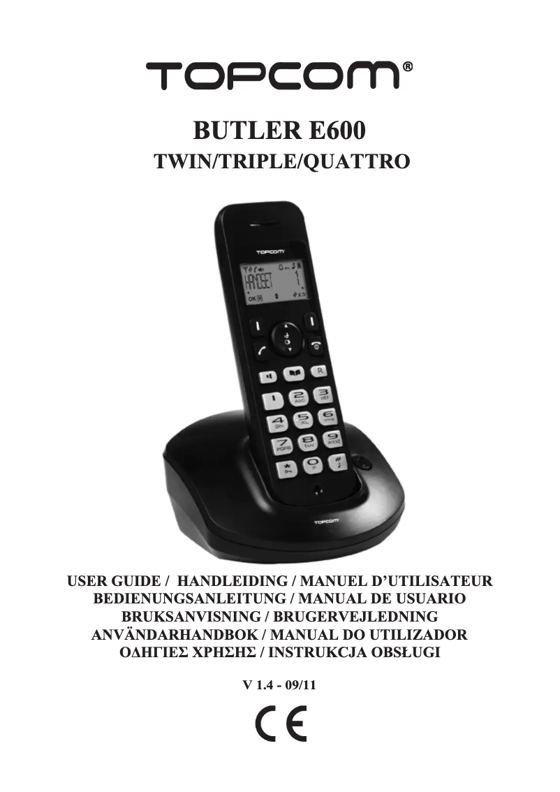 First page image of the manual for Butler E600 twin