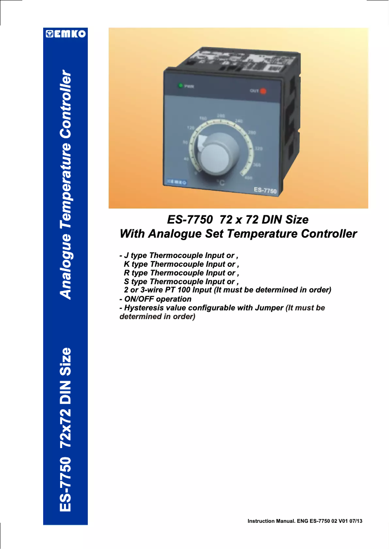 First page image of the manual for ES-7750