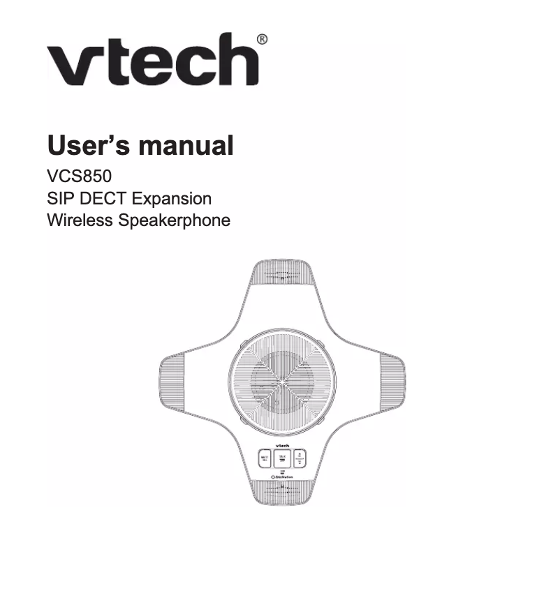Page 1 of the manual User Manual Vtech ErisStation VCS850