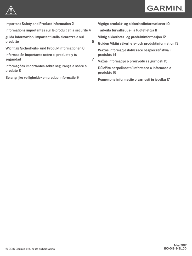 First page image of the manual for Varia RTL511